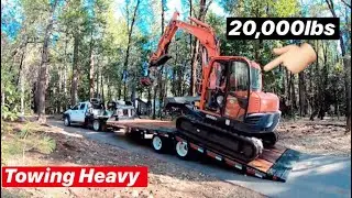 FIRST TIME TOWING HEAVY WITH MY NEW TRAILER. 20K EXCAVATOR