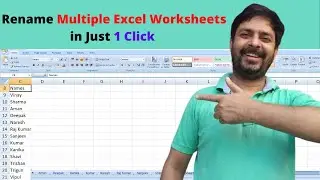 Rename Multiple Excel Sheets From List Without VBA Code | Vinay Sharma |
