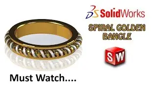 Solidworks Basic Tutorial 45 | Spiral Golden Bangle (Bracelet) | Solidworks