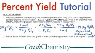 Percent Yield Tutorial: Explained + Practice Problems | Crash Chemistry Academy