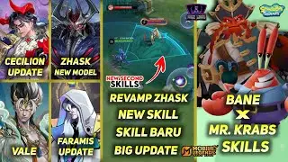 REVAMP ZHASK NEW SKILL, BANE X MR. KRABS SKILL, CECILION NEW SKIN, FARAMIS STARLIGHT - MLBB UPDATE