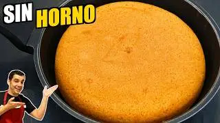 El MEJOR bizcocho en SARTEN 😍 🍰, 4 ingredientes,  Esponjoso y delicioso. Receta  # 1005
