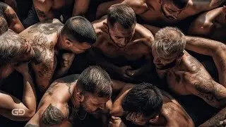 Gather. Men coming together, mingling, joining, connecting, converging.