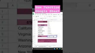 Sum function in google sheets | Sum in google sheets | Sum formula