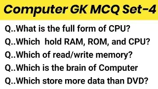 Computer GK MCQ Set-4 || Computer MCQ for Competitive Exams