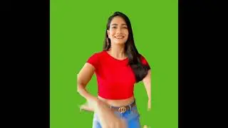 Beautiful girl green screen video effect 
