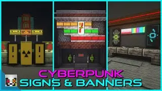 10+ Cyberpunk Signs & Banners Build Ideas - Minecraft 1.17+