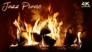 Relaxing Jazz Piano Music Fireplace 🔥 Soft Warm Jazz Ambience