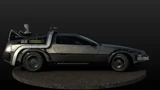 Delorean 3d model turntable
