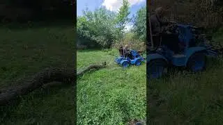 Минитрактор переломка 4×4 вывозим упавшие деревья