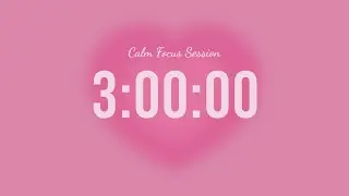 3-Hour Silent Countdown Timer | Pink Aura Aesthetic Vibes | For Studying & Deep Focus 💗
