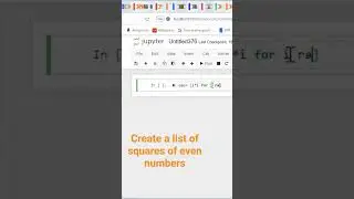 Create a list of squares of even numbers #python #squaresofevennumbers #listcomprehension #square