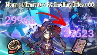 Mona R5 Thrilling Tales  with 4 Tenacity F2P build to boost your Main DPS damage [Genshin Impact]