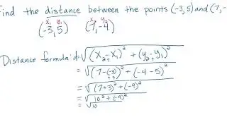 Finding the Distance Between Two Points