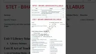Bihar Librarian Syllabus 2024 // Bihar Librarian Vacancy 2024 // Bihar librarian bahali 