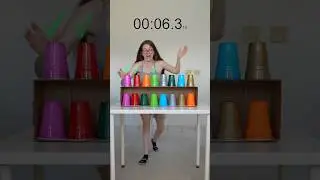 Can She Match 8 CUPS in Under 1 Minute?! 😳