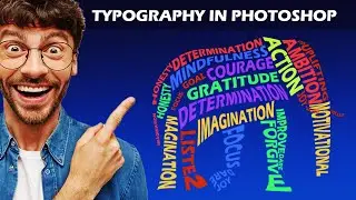 Typography Photoshop | Text into shape photoshop | warp text