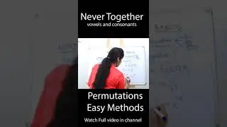 Vowels or Consonants never come together