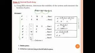 Routh hurwitz cases & Problems on Case - 1: Normal Routh Array