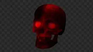 Horror Skull Rotating  Animation - Loop Animation - Background Transparent