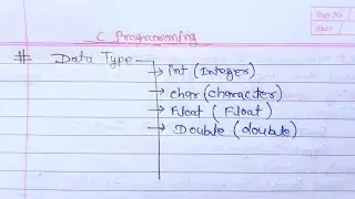 Data type in C Language in hindi | primary data type in C programming