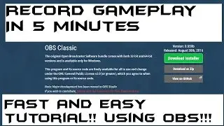 How To Record Gameplay- OBS Classic Tutorial For Free In 5 Minutes
