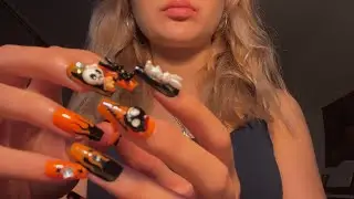 ASMR nail tapping- halloween edition *+plucking out negative energy*