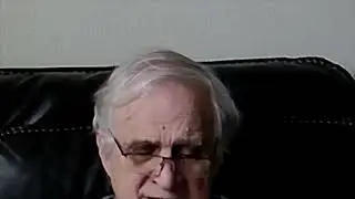 My grandpa looks too small sitting on the couch during a video call