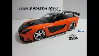 Han's Mazda RX-7 (veilside) By Jada (Metals Diecast) Fast And Furious Tokyo Drift Scale 1/24 *NEW*