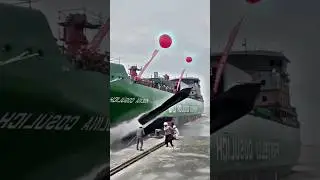 Ship Launching⛴️| Accident during launching| Big Waves| 