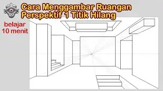 Cara Menggambar Ruangan dengan Perspektif 1 Titik Hilang