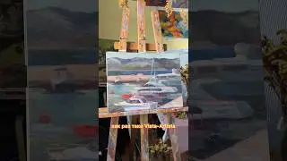 «Яхты на причале в Черном море», 30х40, масл.бум./масло🐚 #oilpainting #живописьмаслом #живопись