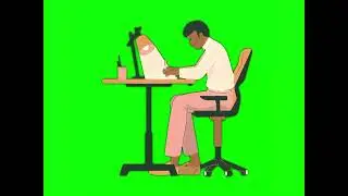 Green screen Video Digital Art Speed Drawing | Creative Process Timelapse