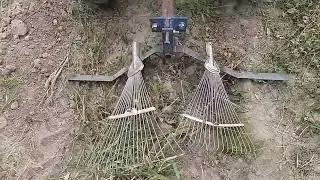 Прибираємо бурьян на городі мінітрактором