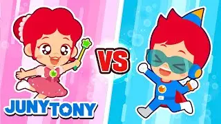 Pink vs. Blue | 💗What Is Your Favorite Color?💙 | Color Songs for Kids | JunyTony