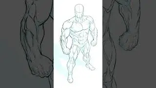 Drawing a Superhero Standing Pose from a High Camera Angle