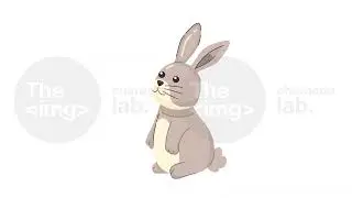 Sweet adorable rabbit blinking, looking up 2D character animation