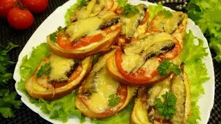 Baked sprat sandwiches. A very simple and delicious appetizer for the holiday table.