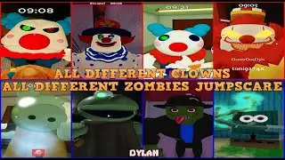 ALL DIFFERENT ZOMBIES VS ALL DIFFERENT CLOWNS JUMPSCARES ROBLOX
