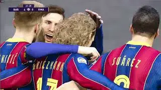 EL Clasico  Barcelona vs Real Madrid   4 - 1   ( game eFootball PES 2021 )
