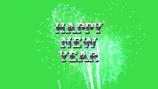 Happy new year 2021 with fireworks / Green screen / free use