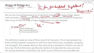 Array of Strings in C #cforembeddedsystems