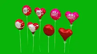 Valentine's Day Heart Balloon 3D Model | Green Screen Round Animation | 4K Free ||