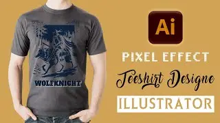 80s Retro Pixel Text Effect | T-Shirt Design in Illustrator