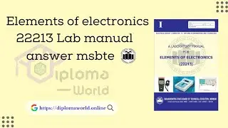 Elements of electronics lab manual answer | 22213 Solved Manual solution msbte pdf download
