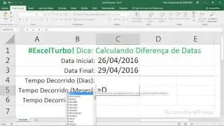 Excel Turbo - Calculando Diferença Entre Datas com a Função DATADIF