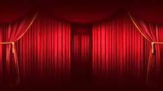 Футаж красные шторы открываются