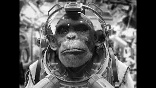 The triumphant roaring ape after the battle is won