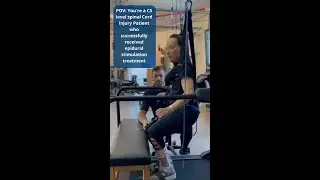 Karen, tetraplegic, squatting with minimal support