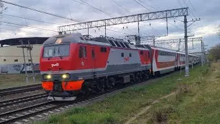 ЭП2К-435 с двухэтажным поездом №066 Москва-Тольятти.